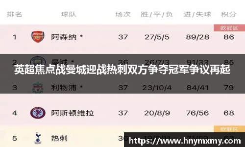 英超焦点战曼城迎战热刺双方争夺冠军争议再起